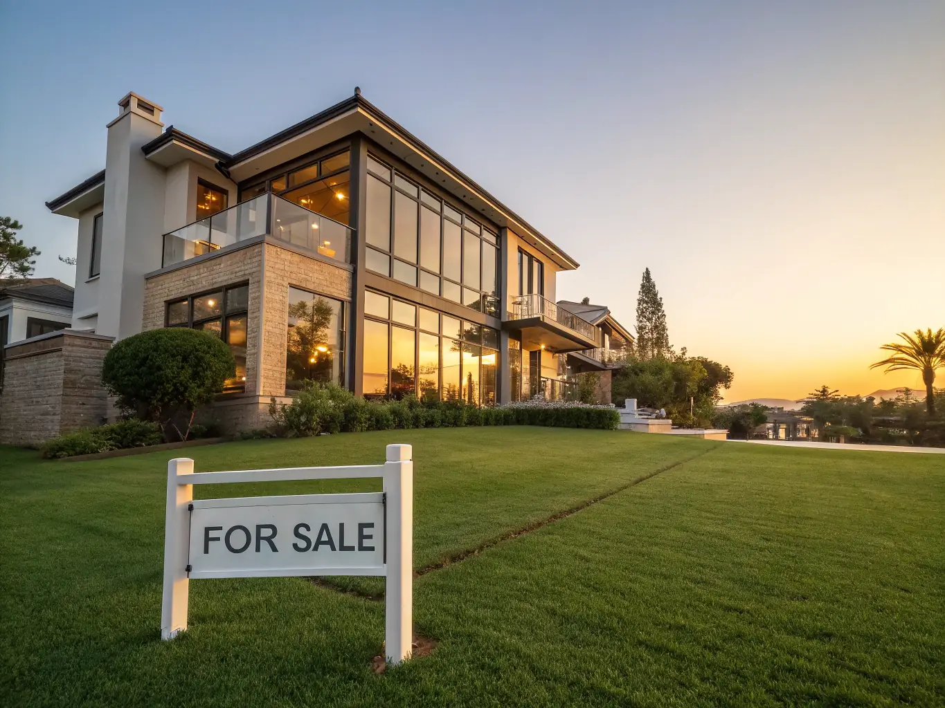 A well-maintained house with a 'For Sale' sign in the front yard, symbolizing probate real estate services.