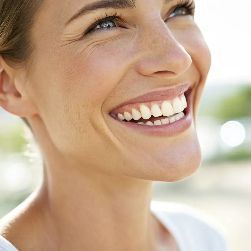 A person with a bright, white smile.