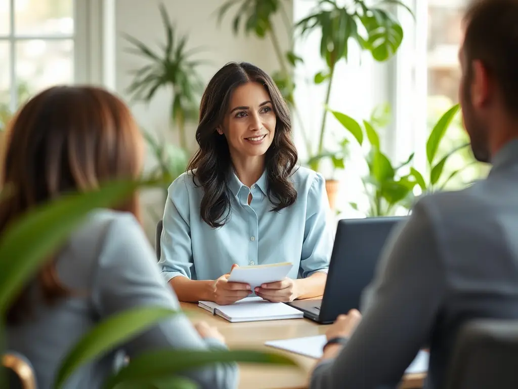 An inviting image of a professional life coach engaging with a client, symbolizing guidance and support, suitable for a life coaching website