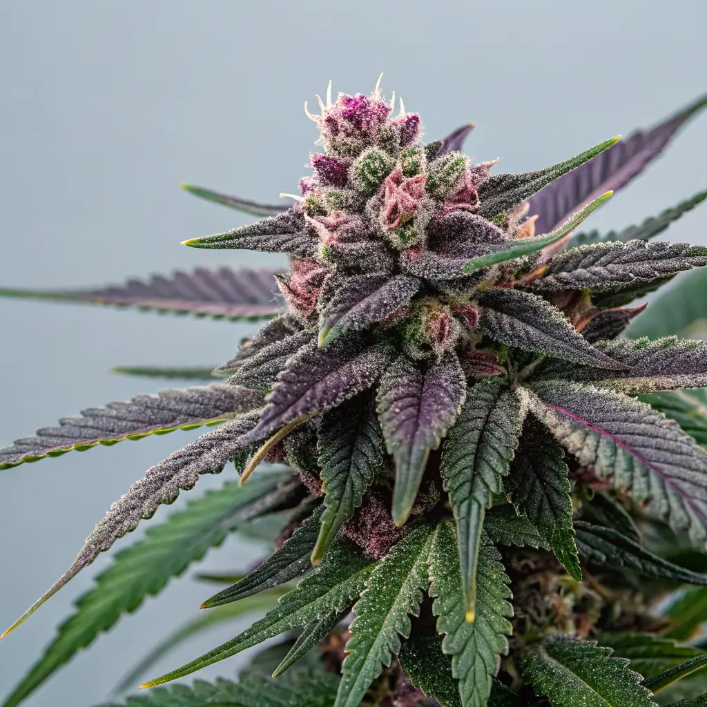 A close-up shot of Pink Runtz Flower buds, showcasing their vibrant colors and frosty trichomes, in a well-lit setting that emphasizes their premium quality. The background subtly features the MrGreen DC logo to reinforce brand association.