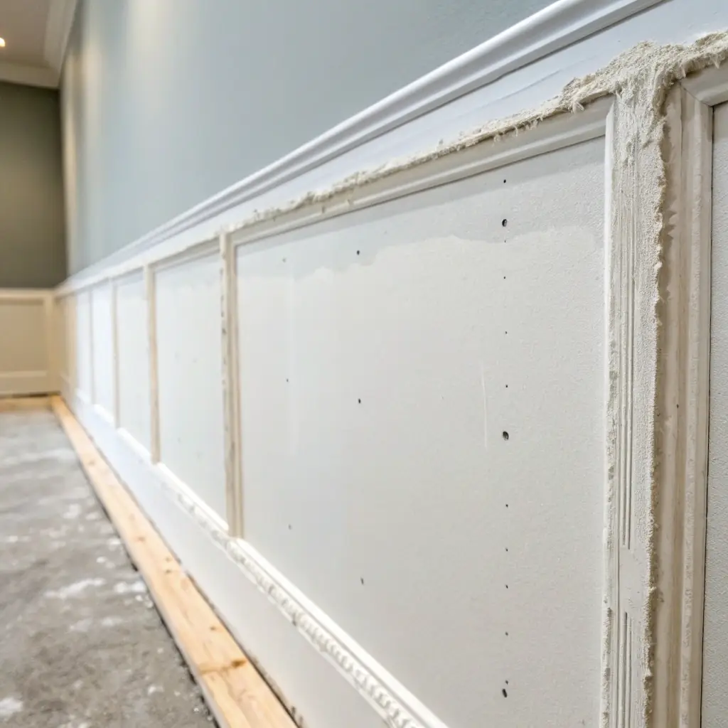 A professionally repaired drywall with a smooth, seamless finish, showcasing the quality of Teall Painting's drywall services.