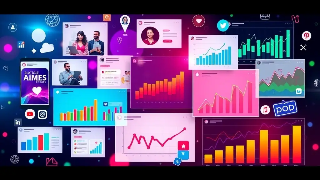 AgenWora Portfolio, eine kreative Collage verschiedener Marketingkampagnen, die unsere Vielseitigkeit und Innovation im Bereich Marketing zeigen.