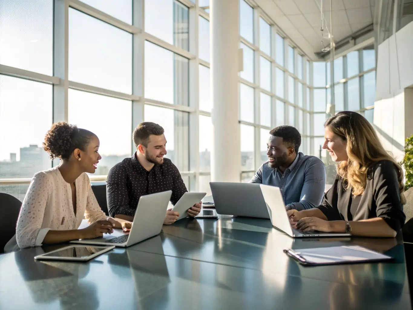 An engaging image of a professional team planning a corporate event or a digital marketing strategy session, emphasizing creativity and collaboration.