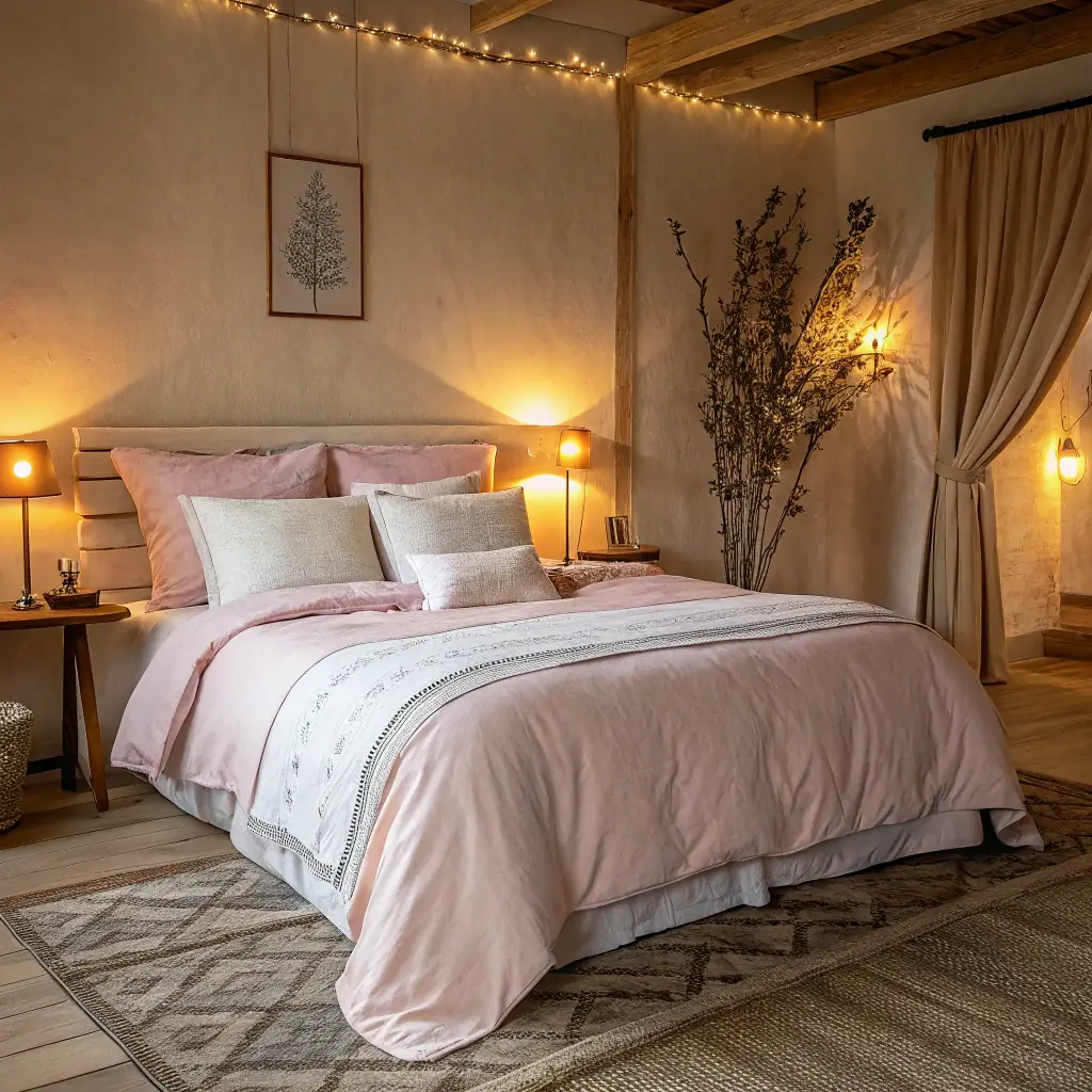 A cozy bedroom scene with a comfortable bed, soft lighting, and sleep-related decor, illustrating restful sleep and relaxation, suitable for the about section of a sleep-focused blog.
