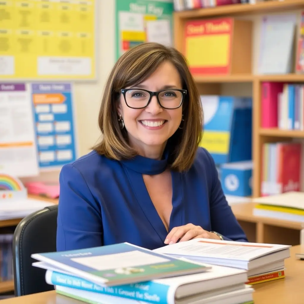 A speech therapist carefully examining a child during a diagnostic session in a brightly lit, modern clinic setting. The therapist is using specialized tools to assess the child's speech and language skills. The scene conveys professionalism, care, and a focus on accurate diagnosis.
