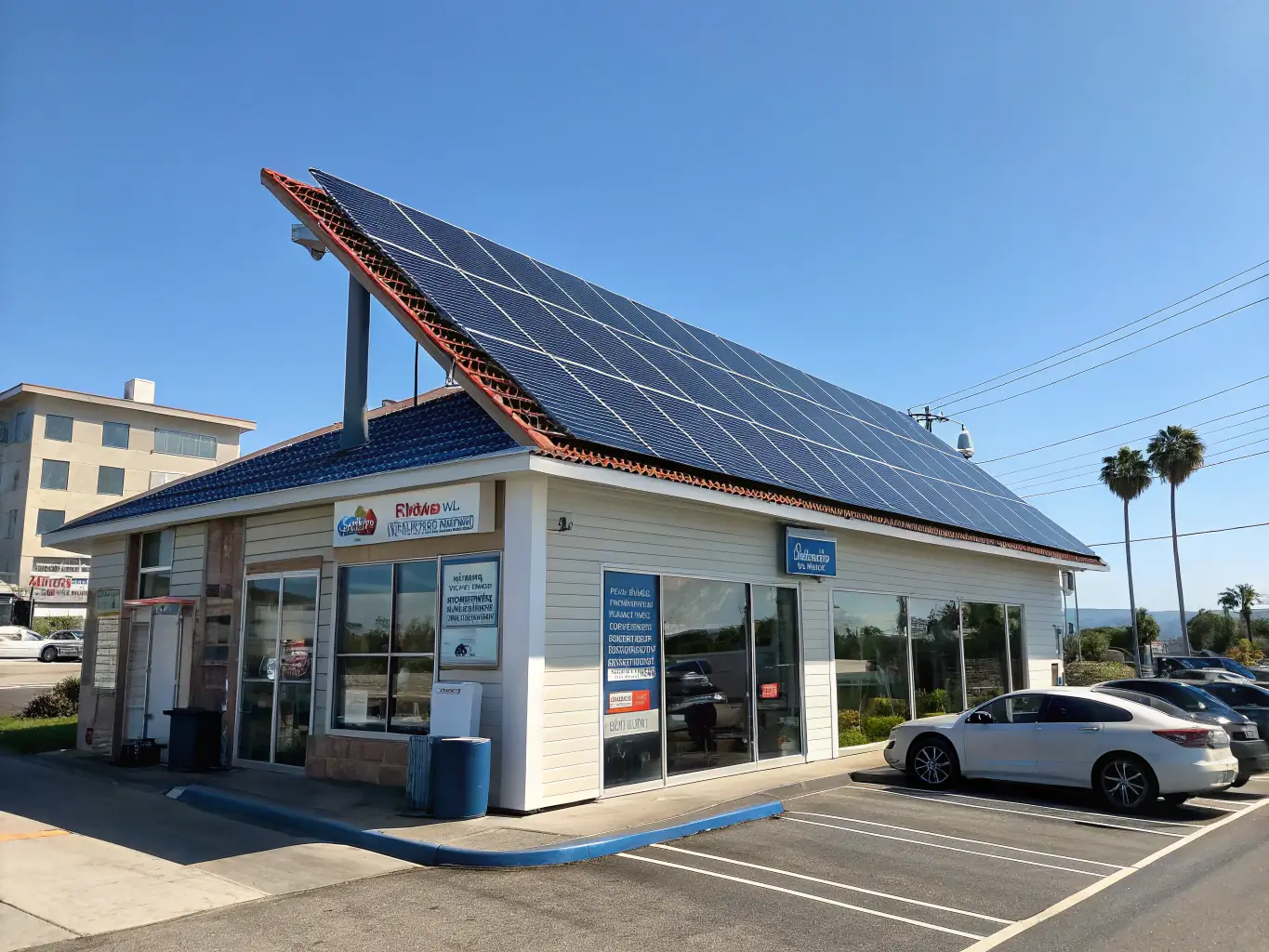 a smart solar power system with integrated control options like photocell, timer, and radar/motion sensors for scenario-based operation