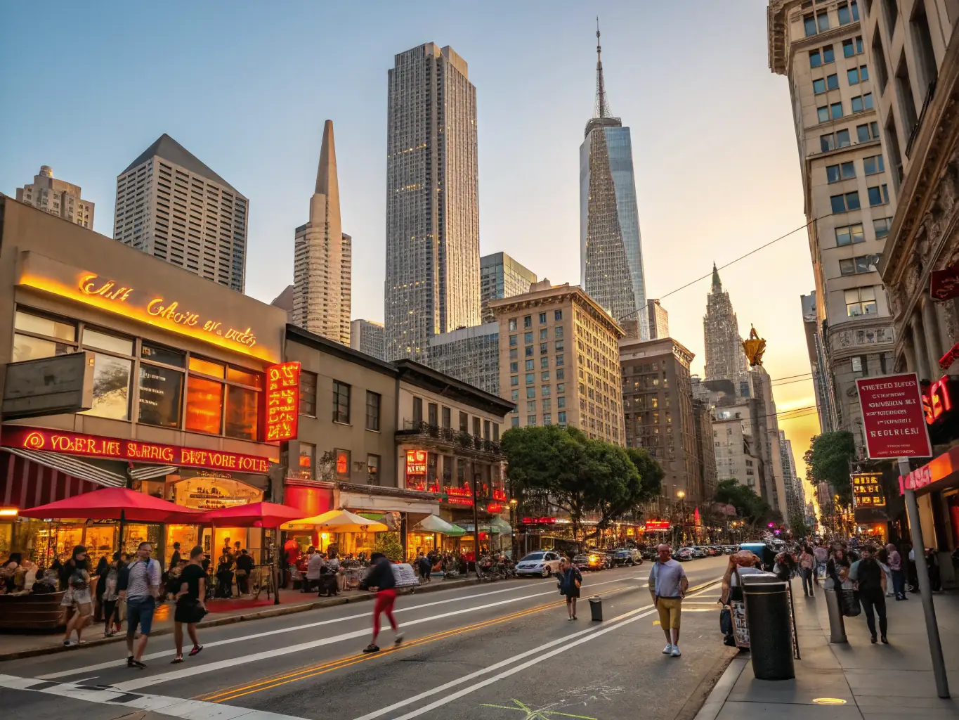 A vibrant cityscape with popular landmarks and attractions, representing the diverse experiences listed on CertifiedWorldFamous.com