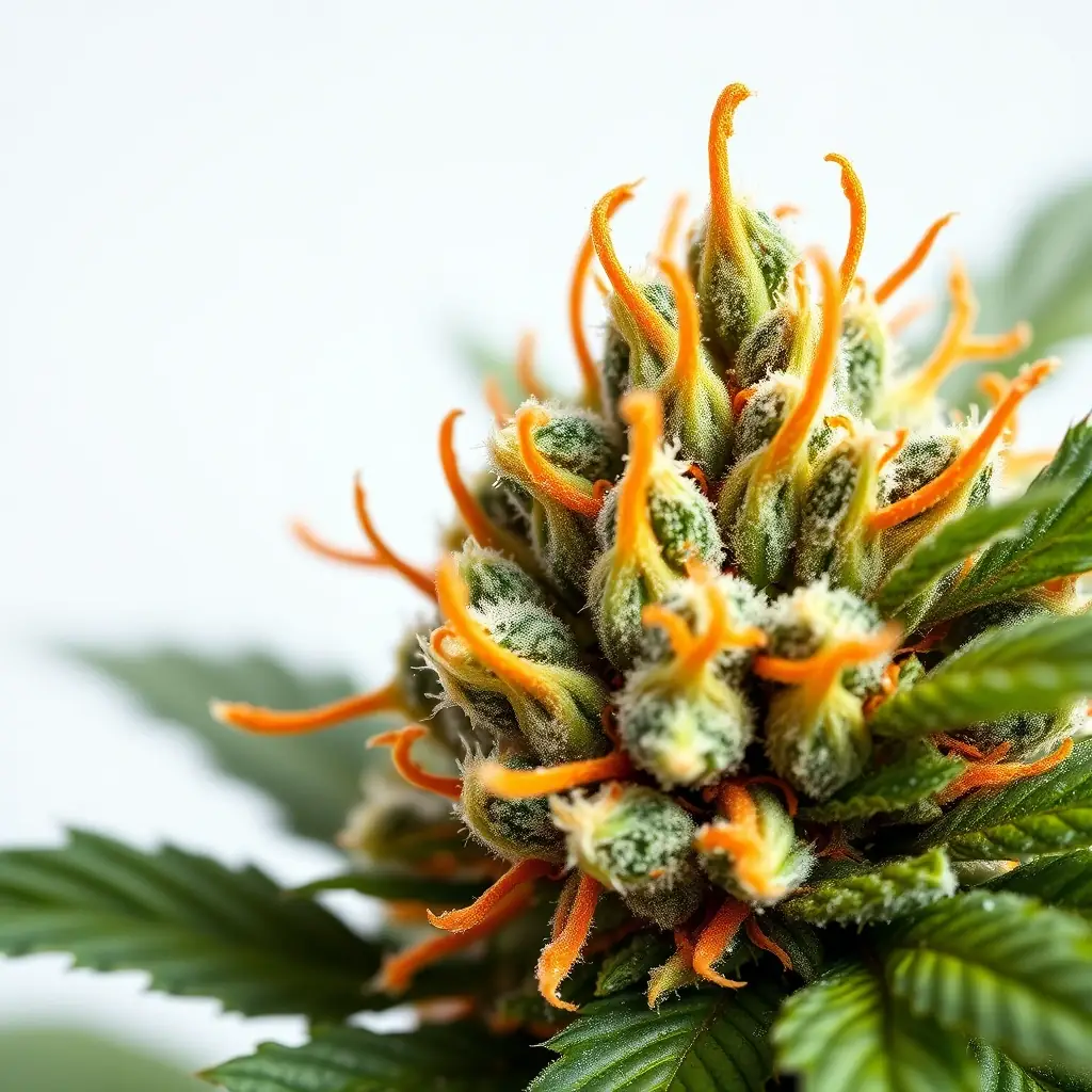 A close-up shot of OG Kush Pre-Packed Flower 3.5g, showcasing its vibrant green buds and frosty trichomes.