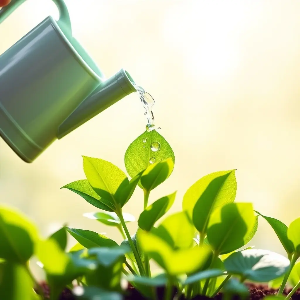 A visually appealing image representing automated email sequences, such as a watering can gently nourishing a plant, symbolizing the nurturing aspect of drip email marketing.