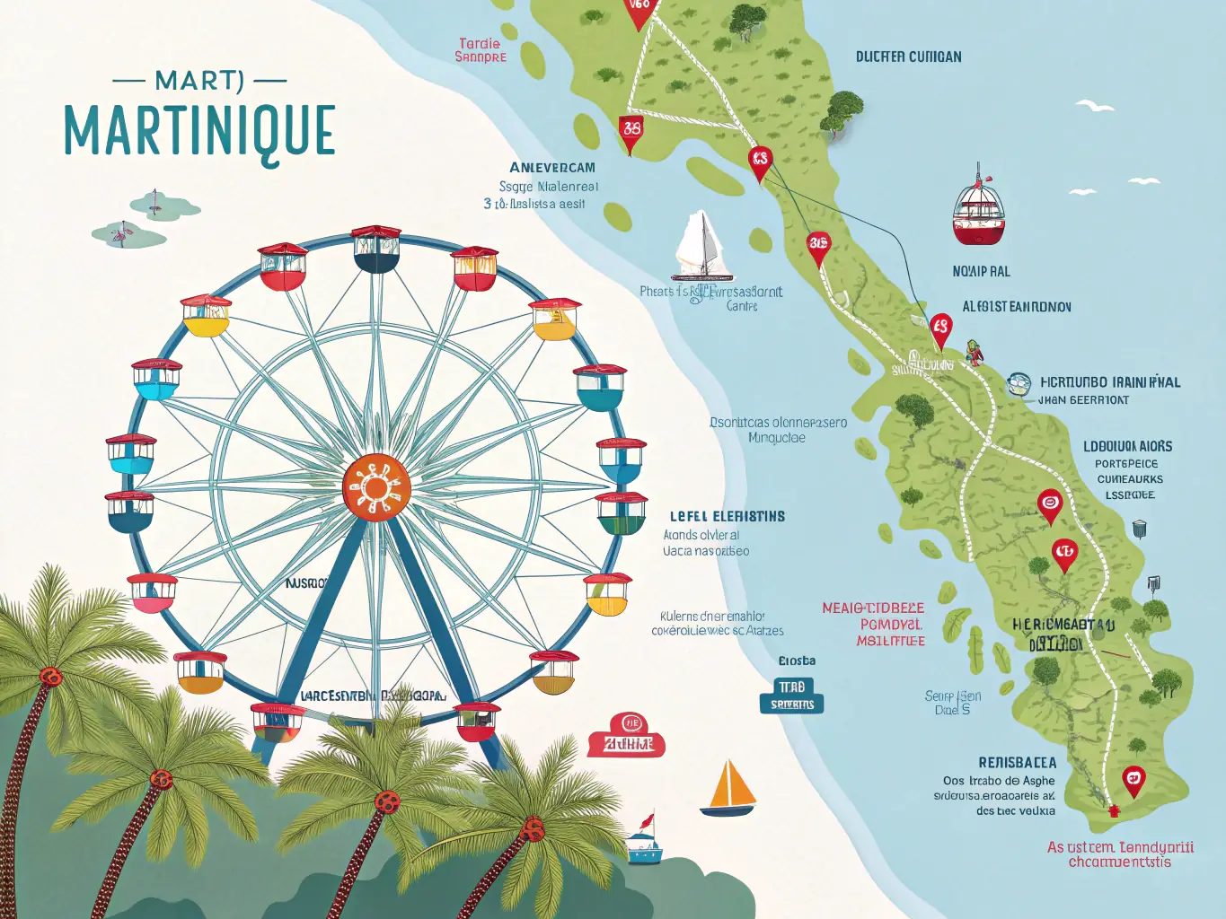 A map showing the locations of our points of sale in Martinique.