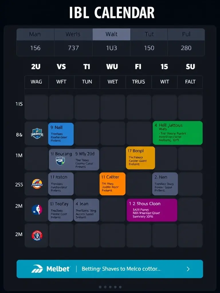 Dapatkan maklumat terkini tentang tarikh dan acara terpenting sepanjang musim IBL. Dari perlawanan pembukaan hingga ke peringkat playoff, bertaruhlah bersama Melbet!