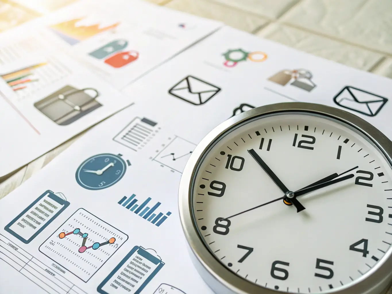 A close-up shot of a clock face showing 11:59 PM, symbolizing the urgent and time-sensitive nature of emergency legal services, with a subtle overlay of legal documents in the background.