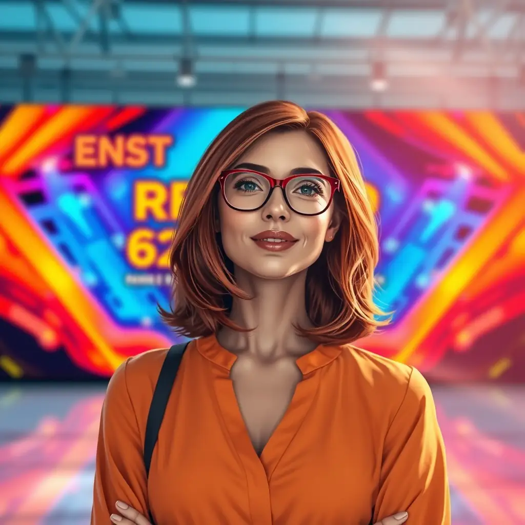 Fatima is an energetic and persuasive woman with a bright smile, presenting a property model.