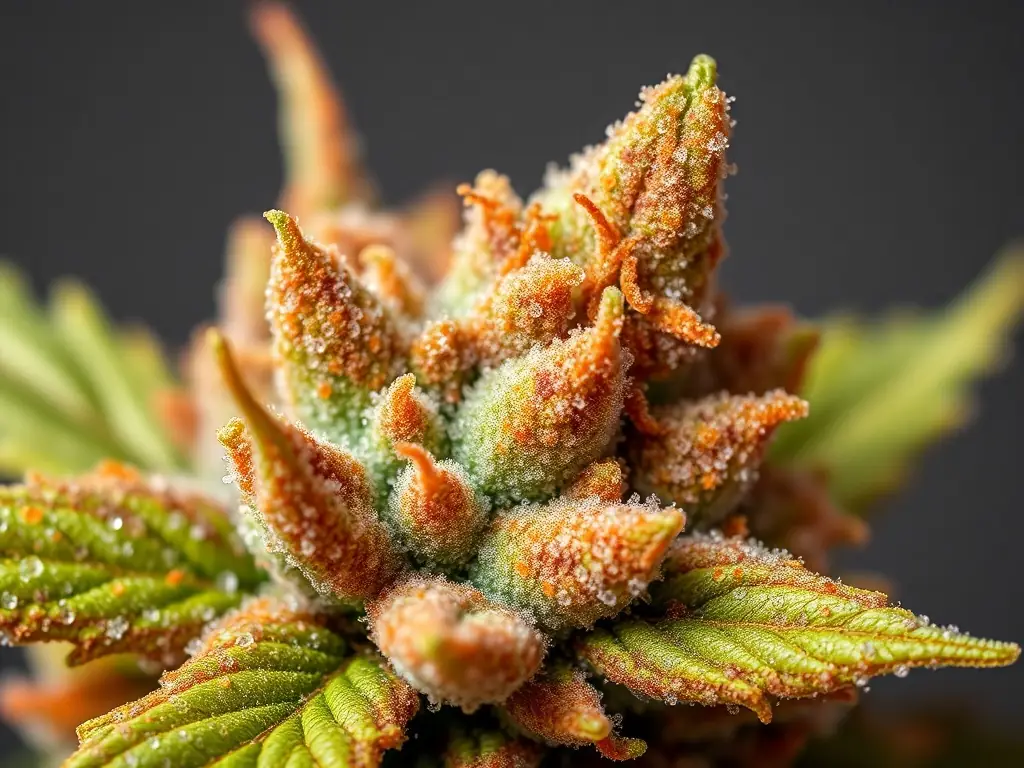 A collage of Raspberry Kush and Space Queen cannabis strains, showcasing their distinct colors and bud structures.