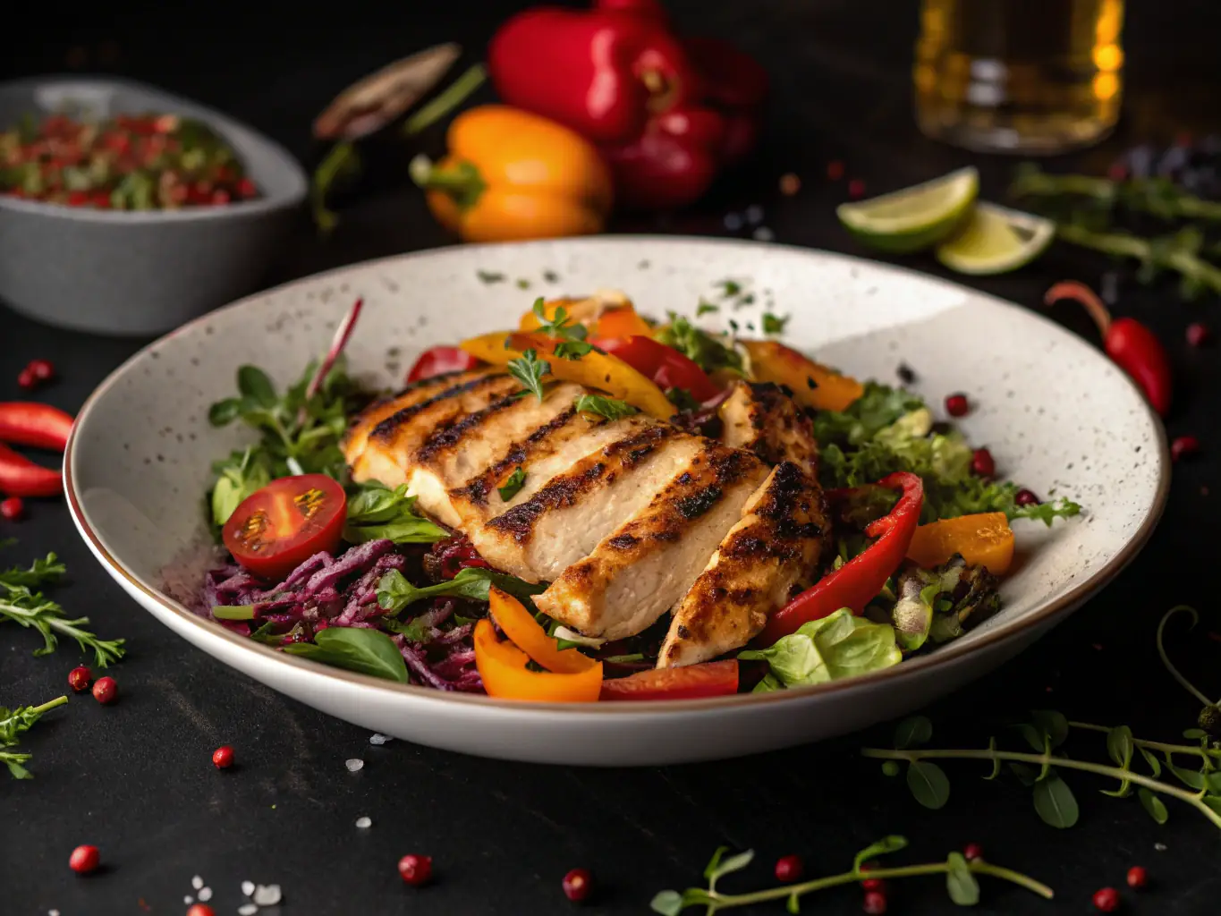 A vibrant and appetizing image of a home-cooked meal, showcasing fresh ingredients and a delicious presentation.