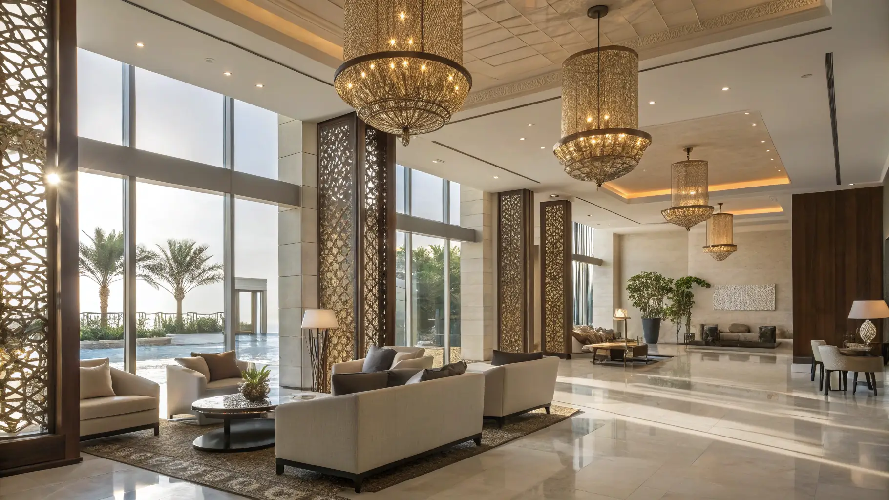 A modern interior space with visible fit-out details, showcasing high-quality materials and expert craftsmanship.