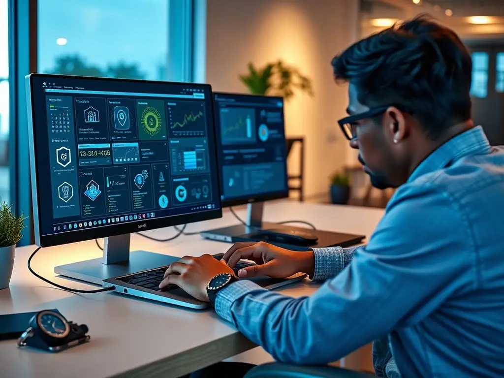 A short, engaging cybersecurity training video playing on a laptop screen, demonstrating real-time inbox learning. The video features professional graphics and clear, concise explanations.