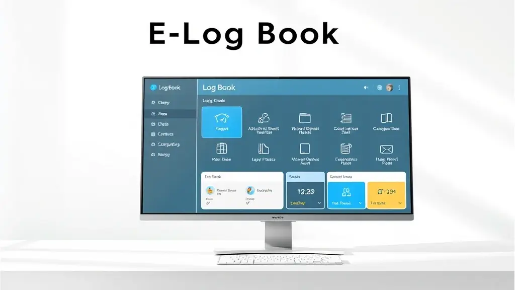 A screenshot of the digital logbook platform interface, showing a clean and organized layout with various sections for tracking clinical cases, academic milestones, and evaluations.